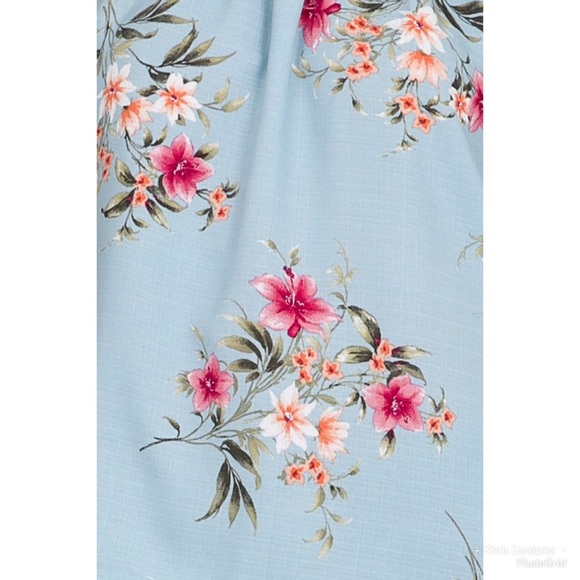 🌺LAST 1! Relaxed Fit Floral Design Side Knot Top - Picture 5 of 5